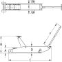 Cric rouleur hydraulique 2T avec pédale d´approche rapide, extra plat et long, COMPAC