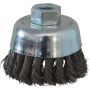 Brosse conique Ø 65mm avec alésage M14, acier 0,50mm torsadé, DRAKKAR