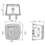 Feu de position avant blanc 63x67x43 mm, entraxe 30 mm, fixation par vis