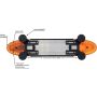 Rampe gyrophare LED sans fil, convoi agricole, fixation magnétique, homologuée R65-R10