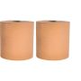 Lot de 2 bobines essuie mains 21x25 cm Ouate chamois havane