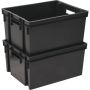 Bac de rangement gris, 20L, 30L, 50L, empilable, EDA