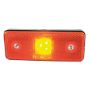 Feu de position à LED 12/24V orange rectangulaire, catadioptre incorporé, 110x41x10 mm, entraxe 75 mm, à fixer