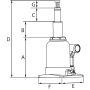 Cric bouteille hydraulique télescopique 4T, hauteur maxi 390 mm, double vérin, DRAKKAR