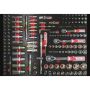 Servante d'atelier 8 tiroirs, avec 320 outils, charge maxi 250 kg, DRAKKAR