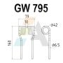 Dent pick-up 160mm, fil 6,5mm, pour presse à balles KRONE 938436.0, 09384360, 009384360, pièce interchangeable