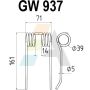 Dent pick-up 71mm, fil 5mm, pour presse à balles HESSTON 700056205, pièce interchangeable