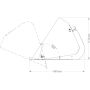 Godet de déversement en pointe MHTBMB, 1.40 à 2.60 mètres, 1.26 à 2.48 m², sans coupleur hydraulique, MANUTOSORE