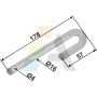 Piton coudé 178x16 - Ø4mm pour kit 5 lames KVERNELAND, pièce interchangeable