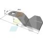 Lame coudée gauche 395x100x12 mm, Ø38 mm, pour broyeur Mc Connel, Rousseau, 7770731, pièce interchangeable