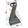 Couteau 190x100x18 mm, pour broyeur KVERNELAND, MA6402077, pièce interchangeable