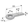 Anneau d'attelage plat 280x120x30 mm, diamètre 50 mm