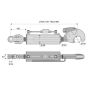 Barre de poussée hydraulique articulation / crochet, côté tracteur 32 mm, côté outil catégorie 4, tige Ø40 mm, longueur 728/966 mm, CBM