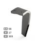 Dent carbure, 5 pastilles 5x30mm, pour herse rotative, KUHN, 305x16mm, Ø17,5, entraxe 68mm, 52539400 - 52560400, droite, pièce interchangeable
