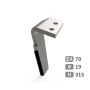Dent carbure, 3 pastilles 3x45mm, pour herse rotative, MASCHIO, 315x18mm, Ø19mm, entraxe 70mm, 61100230, gauche, pièce interchangeable