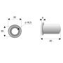 Entretoise épaulée 16,5x25xlong.20 mm, épaulement 32 mm pour broyeur FERRI