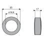 Rondelle 16,5x25xlong.17 mm pour marteau HOUEL