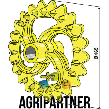 Roue crosskill 470x85, compatible pour arbre 55, VADERSTAD 101106, interchangeable