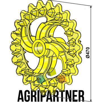 Roue crosskill 470x84, pour arbre 55, compatible pour VADERSTAD 101108, interchangeable