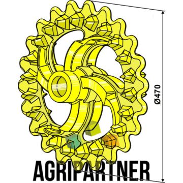 Roue crosskill 470x84, pour arbre 55, VADERSTAD 101109, interchangeable