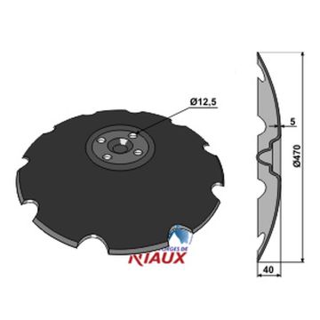 Disque crénelé 470x5 mm, 4 trous, 179857, compatible pour VADERSTAD Carrier, niaux 200