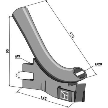Tube de descente compatible pour semoir VADERSTAD, 203795, pièce interchangeable