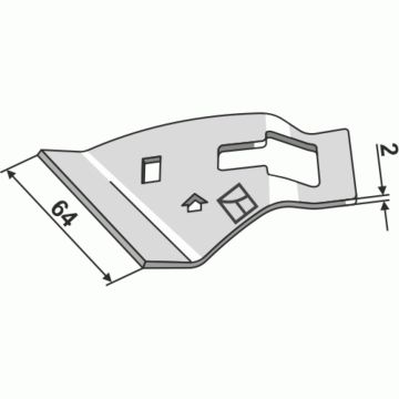 Décrottoir, racloir 64x2mm compatible pour semoir VADERSTAD Tempo, droit, 466288, pièce interchangeable