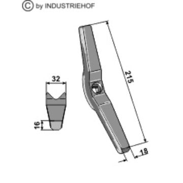Soc Agrilla super, 215x18x16, compatible pour vibroculteur VADERSTAD, 302300, pièce interchangeable