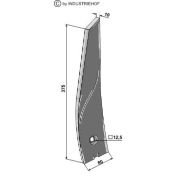 Déflecteur gauche compatible pour déchaumeur à dents VADERSTAD Cultus, 452956, pièce interchangeable