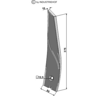 Déflecteur droit compatible pour déchaumeur à dents VADERSTAD Cultus, 452957, pièce interchangeable