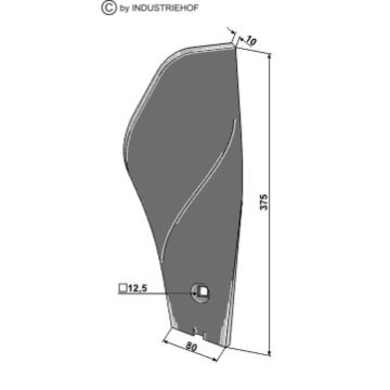 Déflecteur latéral gauche 452958 380x80x10mm compatible pour VADERSTAD Cultus, pièce interchangeable