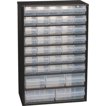 Casiers de rangement 40 tiroirs 465x147x306 mm, support métal