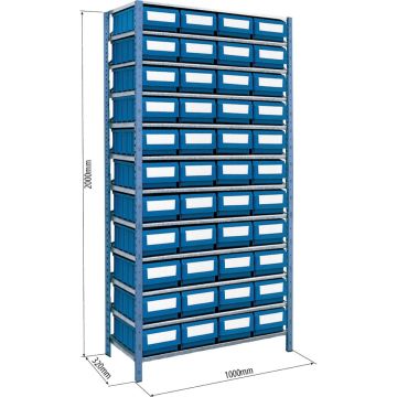 Étagère métalique pour 48 casiers, L.1000xl.320xh.2000mm, TAYG