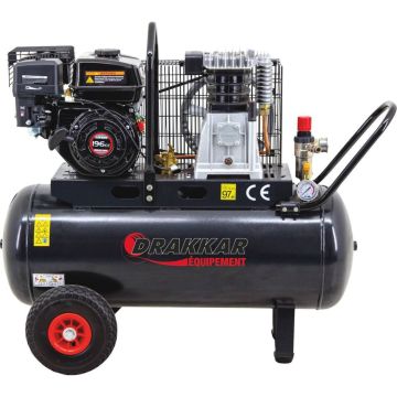 Compresseur mobile thermique essence 100L 5CV moteur lancin