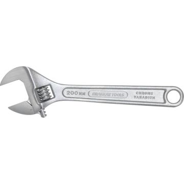 Clé à molette chromée professionnelle ouverture de 0 à 24 mm, longueur 200 mm, DRAKKAR