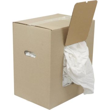Chiffon d'essuyage blanc 100% coton, carton distributeur de 10kg, KARZHAN