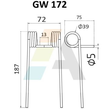 Dent de faneuse pour HEYWANG & SETA, RAC328, pièce interchangeable