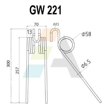 Peigne double griffe pour KUHN, 630 117 00, pièce interchangeable
