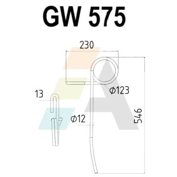 Griffe de semoir compatible pour VADERSTAD, 430335, pièce interchangeable