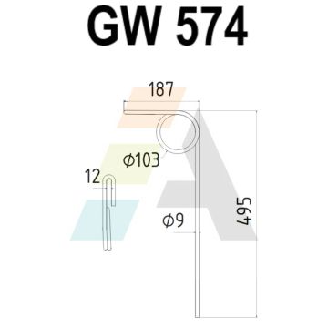 Griffe de semoir compatible pour VADERSTAD, 400530, pièce interchangeable