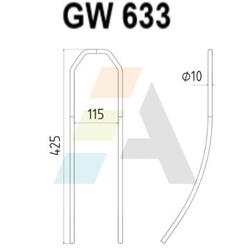 Griffe de semoir compatible pour VADERSTAD, 466169, pièce interchangeable