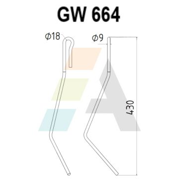 Griffe de semoir pour AMAZONE, 976005, pièce interchangeable