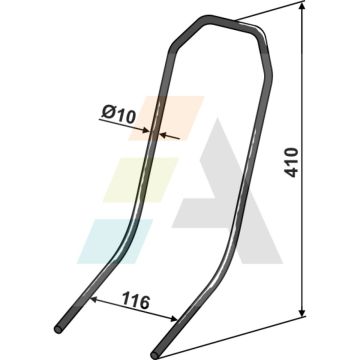Peigne double griffe 120x10mm, compatible pour semoir Spirit de VADERSTAD, 466169, pièce interchangeable