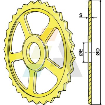 Roue étoile Ø560x116 mm, cambridge intermédiaire compatible pour rouleau VADERSTAD, 101081, pièce interchangeable