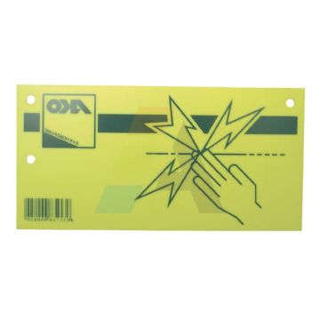 Plaque de signalisation ACO 200x100 mm pour clôture électrique, impression recto-verso, KERBL