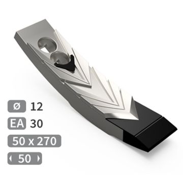 Pointe avec plaquettes carbure, plaquettes carbure arrière et renfort acier pour déchaumeur a dents, cultivateur VADERSTAD, 50x20 mm, 498382, 155027, pièce interchangeable