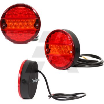 Feu arrière à LED 12/24 volts, avec 2 vis de fixation M6 LA=45 mm câble de connexion, UNIVERSEL