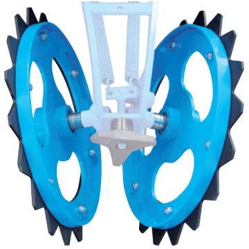 Colis paire de roues metalliques crantees, 64027021, RIBOULEAU MONOSEM, pièce origine