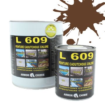 Peinture L609 CAOUTCHOUC CHLORÉ, Brun de sécurité, RAL 8002, UNIVERSEL