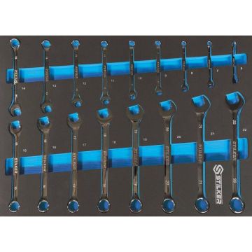 Module mousse 527x387mm douilles/cliquets 1/2" - 1/4" - 110 pcs STILKER